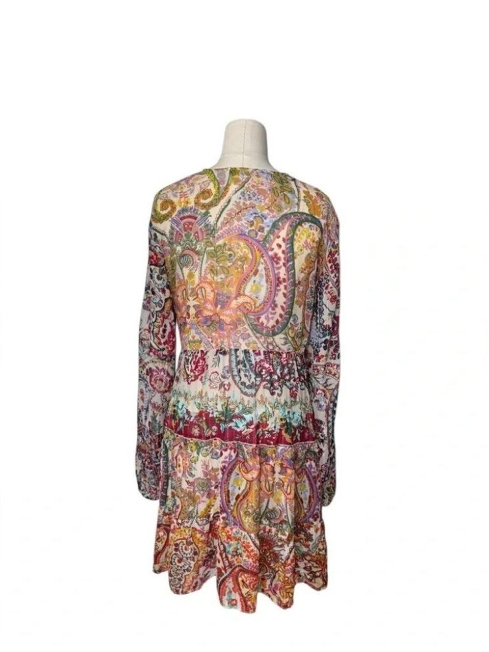 ZARA BOHO METALLIC THREAD PRINTED DRESS - Picture 10 of 10
